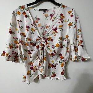 White floral blouse